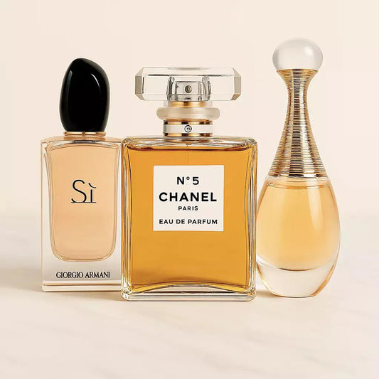 ¡Compra 1 y llévate 2 gratis! - Armani Sí | Chanel Nº5 | Dior J'adore 100ml ® - Linea de Oro