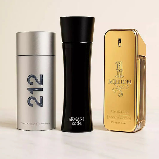 ¡Compra 1 y llévate 2 gratis! - Carolina Herrera 212 Men | Giorgio Armani Code | Paco Rabanne 1 Million 100ml ® - Linea de Oro