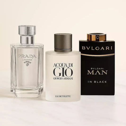 ¡Compra 1 y llévate 2 gratis! - Prada L'Homme | Giorgio Armani Acqua di Giò | Bvlgari Man In Black 100ml ® - Linea de Oro